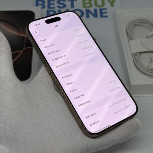 iPhone 16 Pro 512GB goud /krasvrij /88% batt /garantie