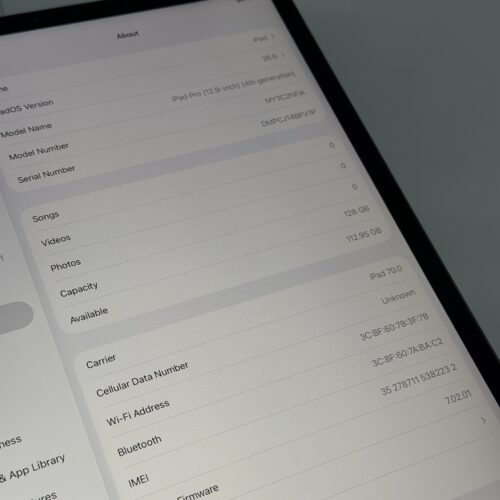 iPad Pro 12,9 4e 4G 128GB grijs /krasvrij /87% batt /garantie