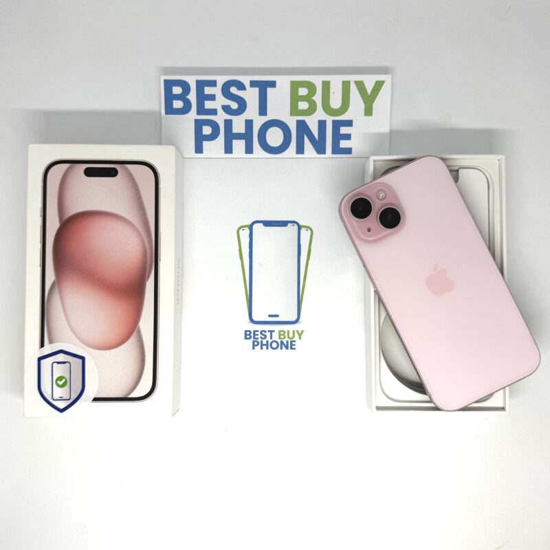 iPhone 15 256GB roze /krasvrij /89% batt /garantie