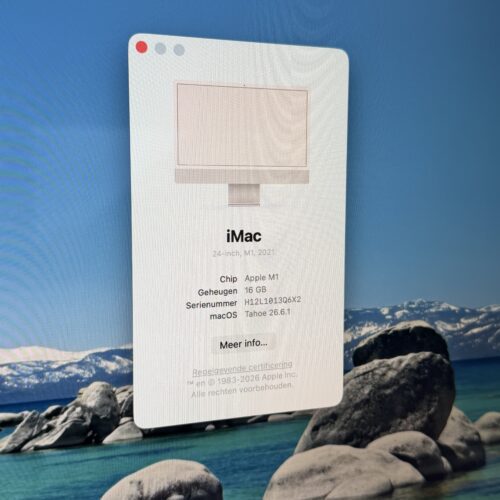 Apple iMac 2021 M1 16GB RAM 512GB zilver / zeer net + garantie