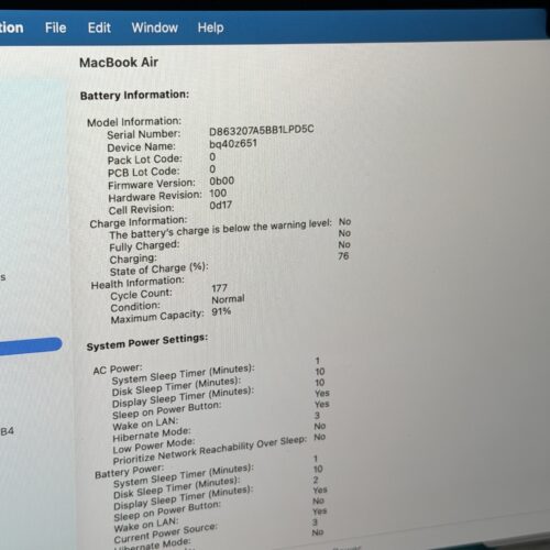 MacBook Air M2 15 inch 256GB middernacht /licht gebruikt /91% batt /garantie