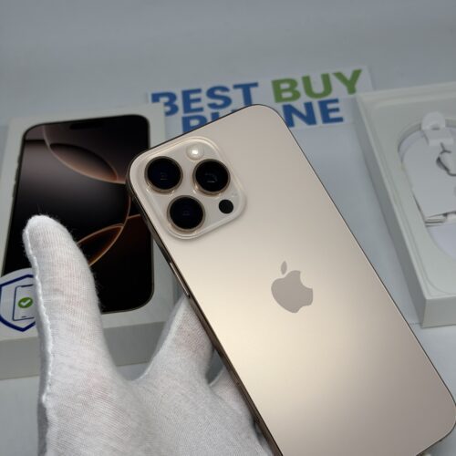 iPhone 16 Pro Max 256GB goud /zeer net /96% batt /garantie