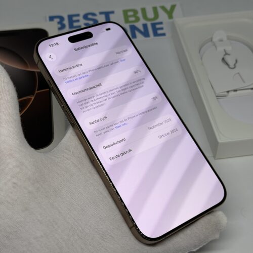 iPhone 16 Pro Max 256GB goud /zeer net /96% batt /garantie