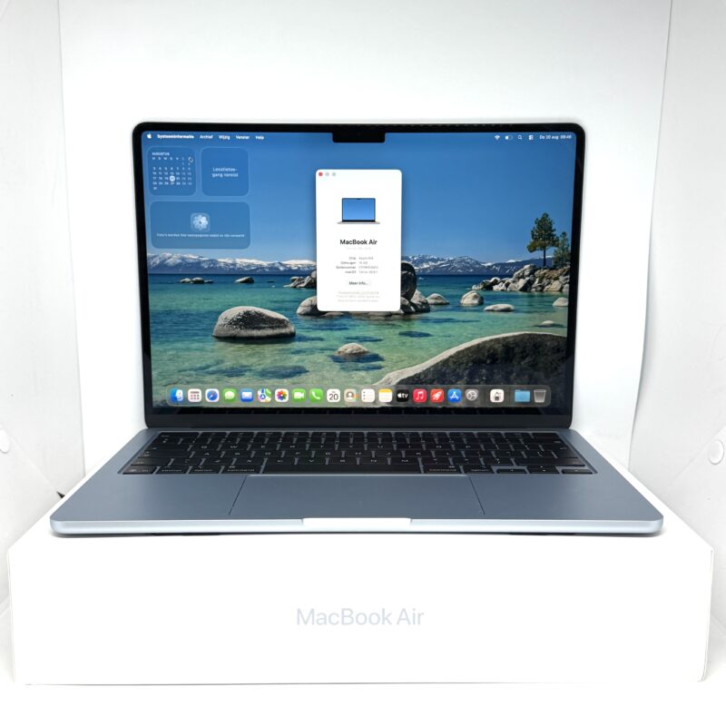 MacBook Air M4 256GB hemelsblauw /100% batt /zeer net /garantie
