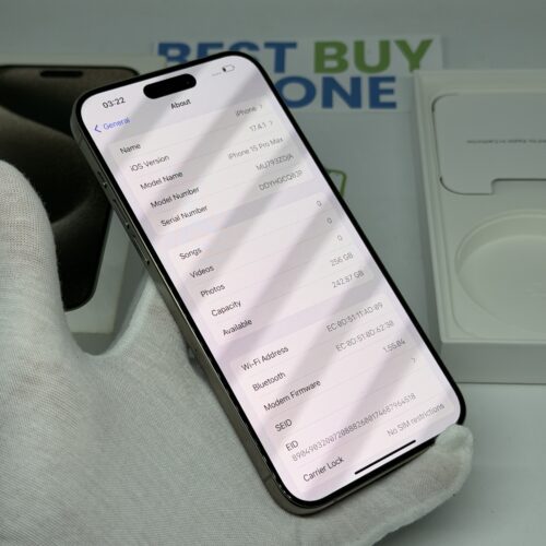 iPhone 15 Pro Max 256GB grijs /krasvrij /100% batt /garantie