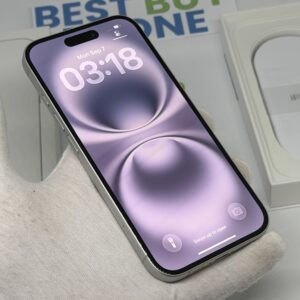 iPhone 16 128GB wit /krasvrij /91% batt /garantie