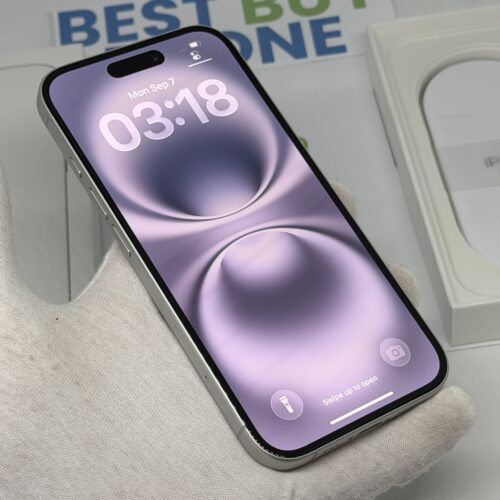 iPhone 16 128GB wit /krasvrij /91% batt /garantie