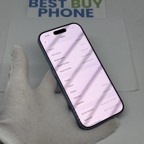 iPhone 17 256GB blauw /krasvrij /100% batt /garantie