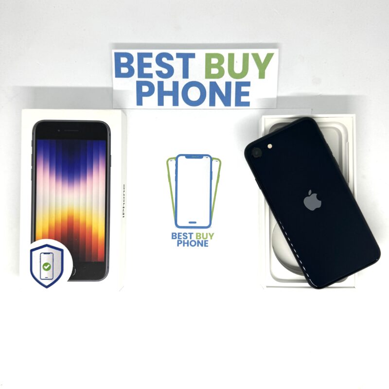 iPhone SE 2022 64GB zwart /krasvrij scherm /91% batt /garantie