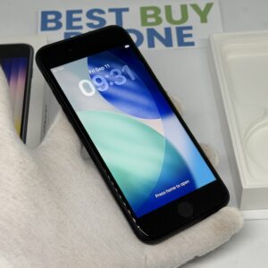 iPhone SE 2022 64GB zwart /krasvrij scherm /91% batt /garantie