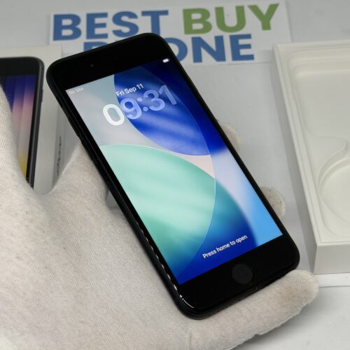 iPhone SE 2022 64GB zwart /krasvrij scherm /91% batt /garantie