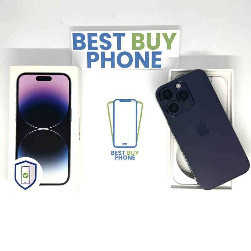 iPhone 14 Pro 256GB paars /krasvrij scherm /100% batt /garantie