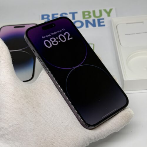 iPhone 14 Pro 256GB paars /krasvrij scherm /100% batt /garantie