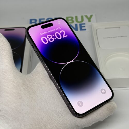 iPhone 14 Pro 256GB paars /krasvrij scherm /100% batt /garantie