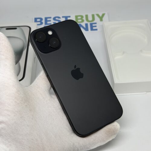iPhone 15 128GB zwart /krasvrij /92% batt /garantie