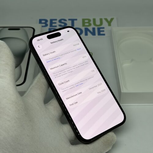 iPhone 15 128GB zwart /krasvrij /92% batt /garantie