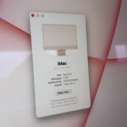 Apple iMac 2021 M1 rood/roze /Touch ID /8-core /garantie