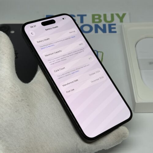iPhone 16 plus 128GB zwart /krasvrij glas /94% batt /garantie