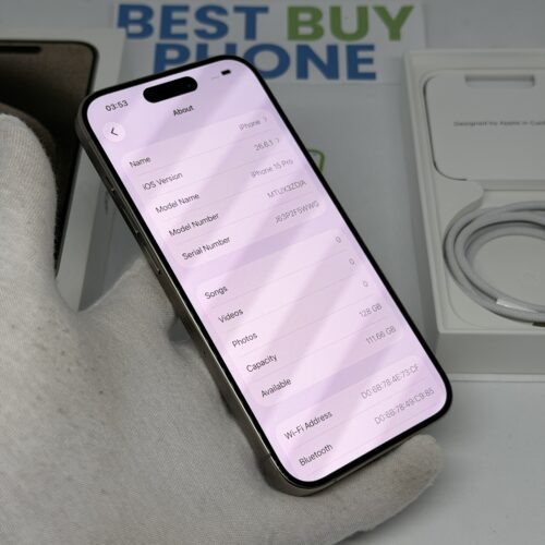 iPhone 15 Pro 128GB grijs /zeer net /90% batt /garantie