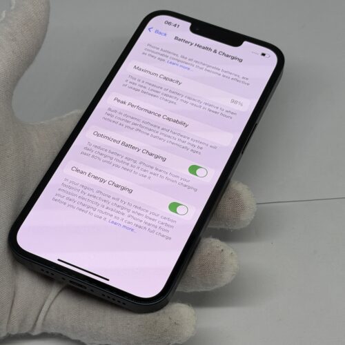 iPhone 13 128GB zwart /krasvrij /98% batt /garantie