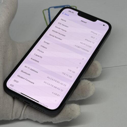 iPhone 13 128GB zwart /krasvrij /98% batt /garantie