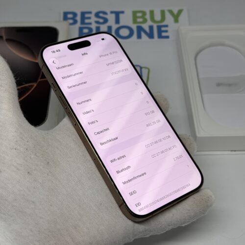 iPhone 16 Pro 512GB goud /krasvrij /100% batt /garantie