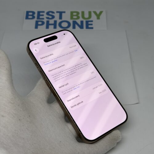 iPhone 16 Pro 512GB goud /krasvrij /99% batt /garantie