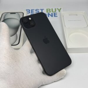 iPhone 15 plus 256GB zwart /krasvrij glas /91% batt /garantie.