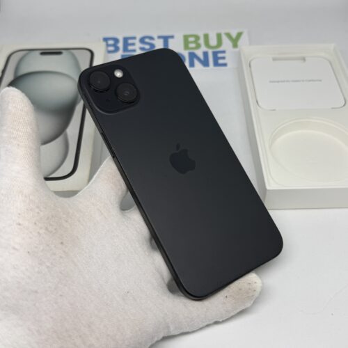 iPhone 15 plus 256GB zwart /krasvrij glas /91% batt /garantie.