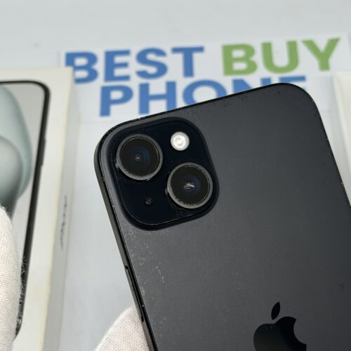 iPhone 15 plus 256GB zwart /krasvrij glas /91% batt /garantie.