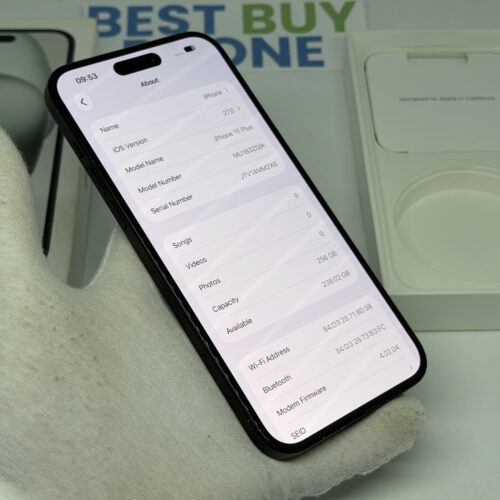 iPhone 15 plus 256GB zwart /krasvrij glas /91% batt /garantie.