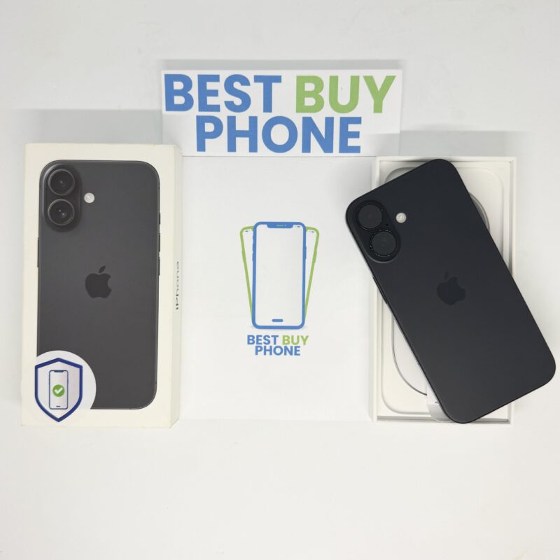 iPhone 16 128GB zwart /zeer net /93% batt /garantie