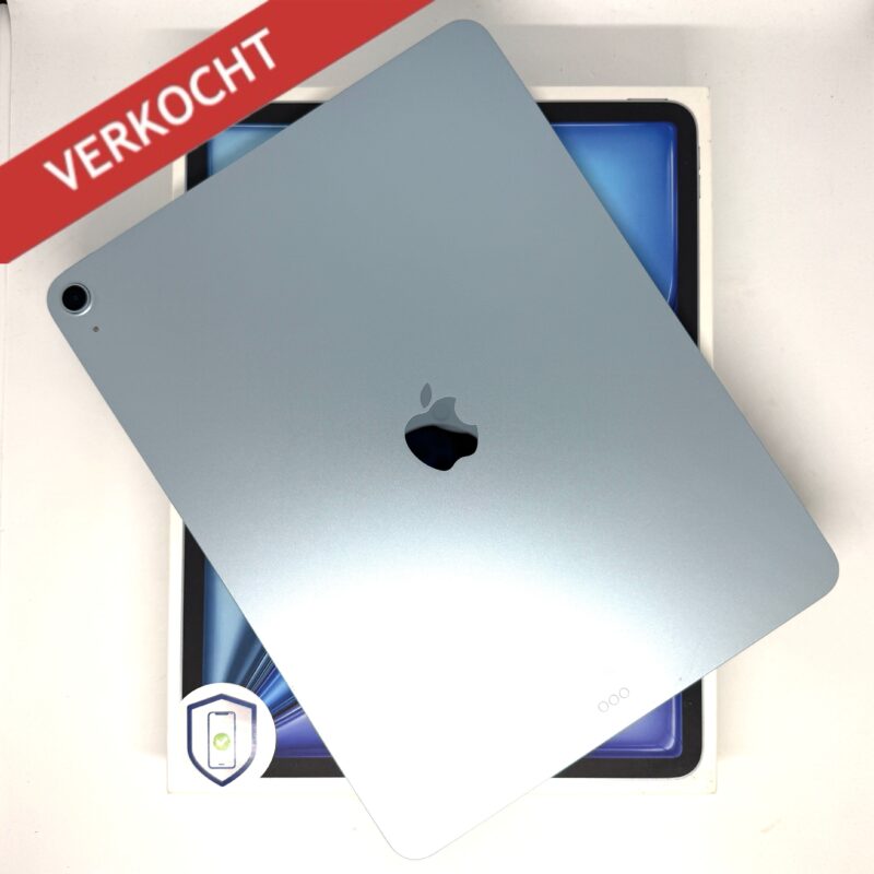 iPad Air 7e 13 inch M3 128GB blauw /krasvrij /100% batt /garantie
