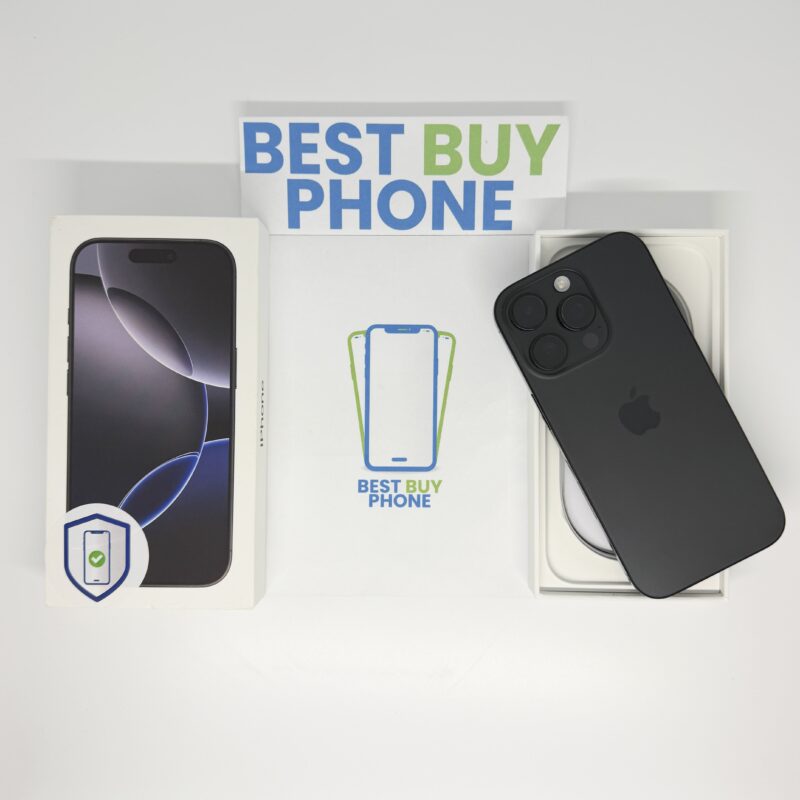 iPhone 16 Pro 128GB zwart /krasvrij scherm /93% batt /garantie