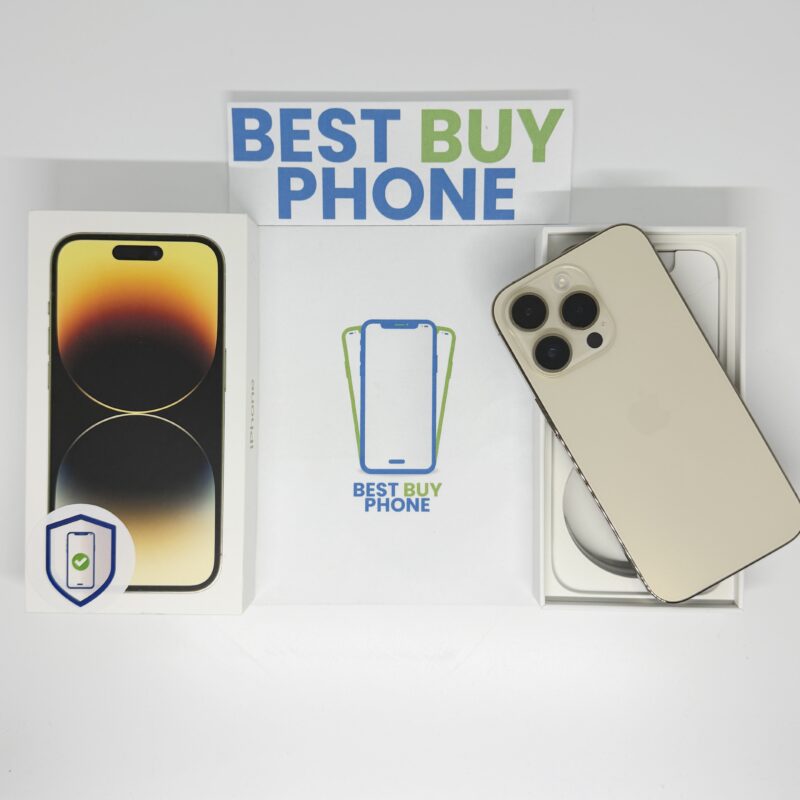 iPhone 14 Pro 128GB goud /krasvrij /98% batt /garantie