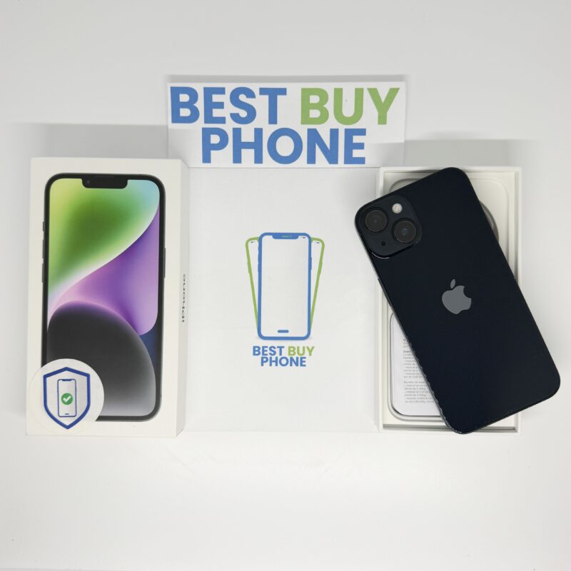 iPhone 14 128GB zwart /krasvrij /86% batt /garantie